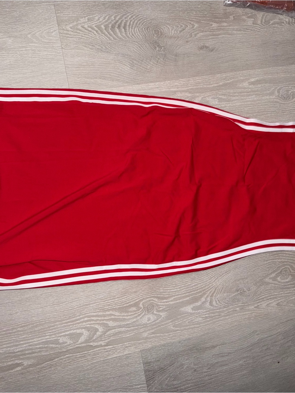 adidas Red Maxi Skirt with White Side Stripes